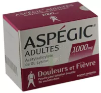 Aspegic Adultes 1000 Mg, Poudre Pour Solution Buvable En Sachet-dose 15 à FLERS-EN-ESCREBIEUX
